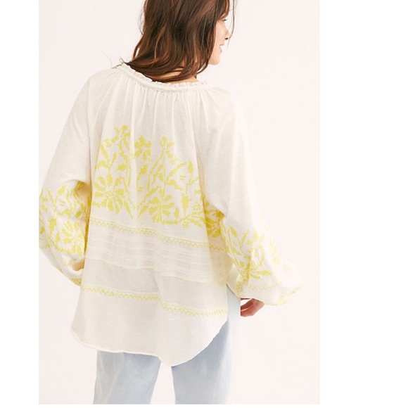 Free People NWT Persuasion Boho Embroidered Top - Picture 4 of 6